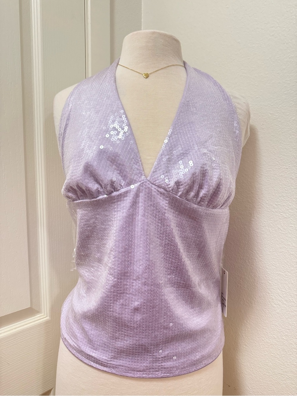 Lavender Sequin Halter Top - Women Intimates & Sleepwear